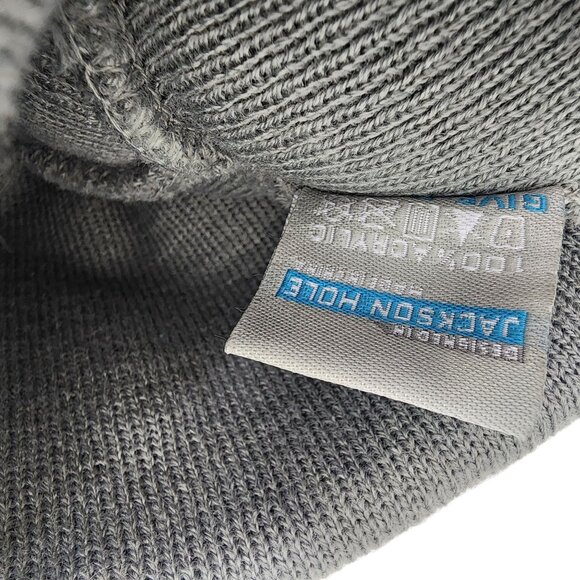 Giver Knit Pom Beanie Hat With Logo & Mountain Design Gray Mint Unisex Warm Cozy - Picture 4 of 6